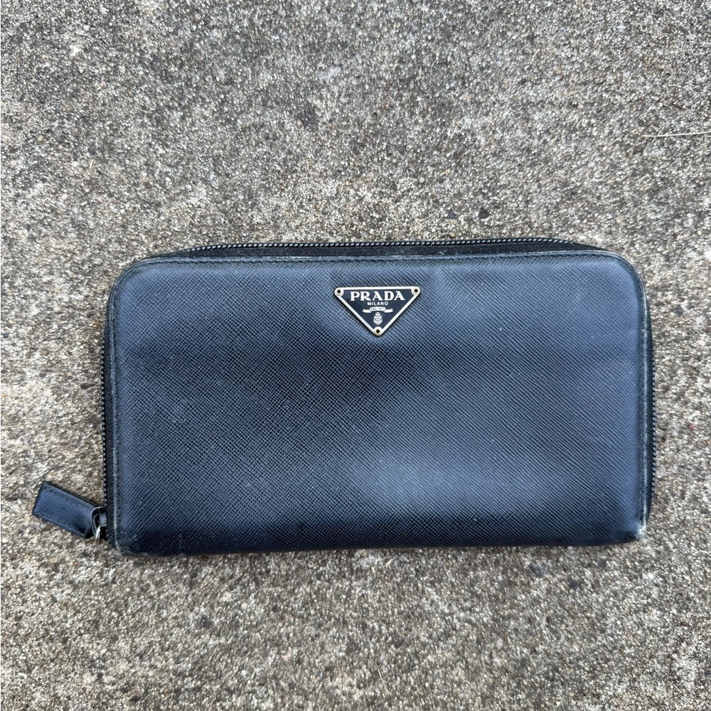 Prada Black Zippered Wallet